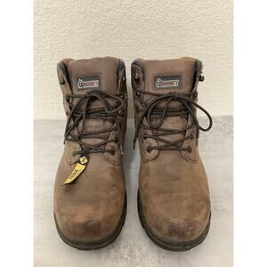 Rocky RK020 Men’s 6" Steel Toe Work Boots Brown Leather Size 13M Slip Resistant